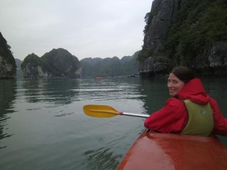 Lali kayaking in Halong Bay