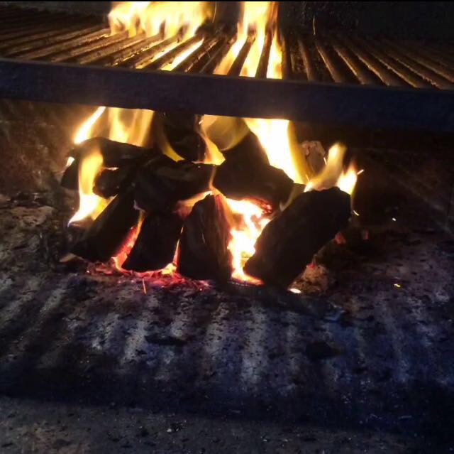 fuego de un asado argentino