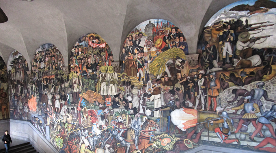 Mexico de Hoy y Mañana by Diego Rivera at the Government Palace. Our guide used this mural to give us a glimpse of Mexican history