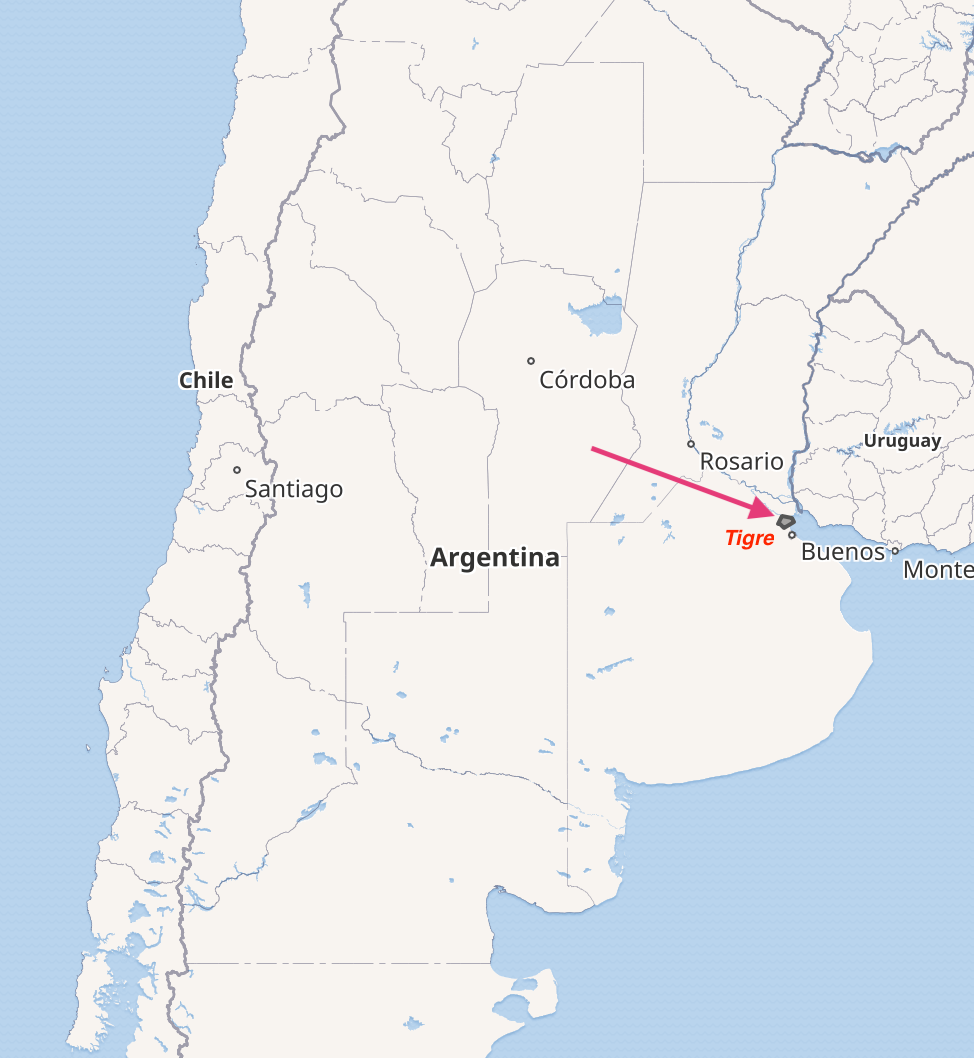 Ubicación de Tigre en el mapa de Argentina